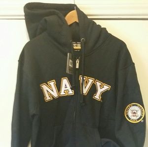 Navy Embroidered Hoodie
